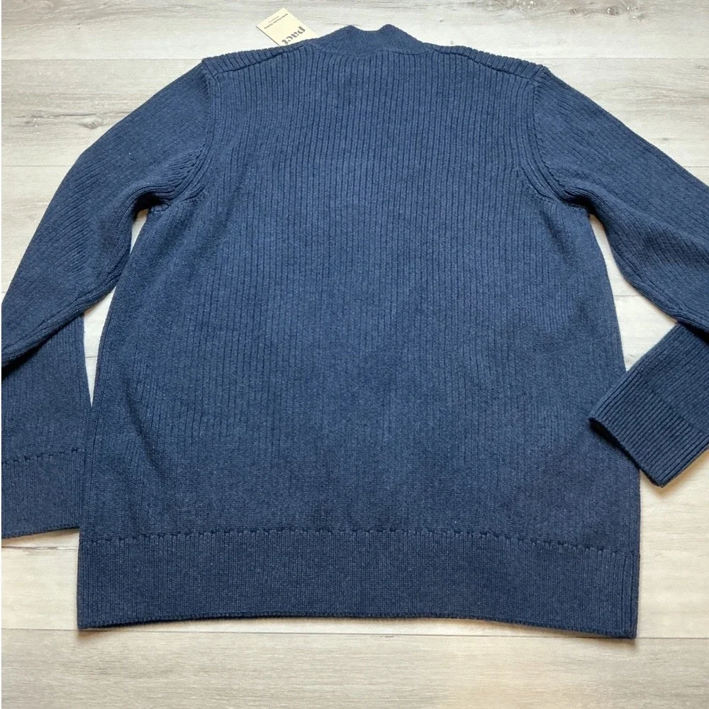Pact Quarter-Zip Sweater Mens Medium Navy Blue New‎ With Tags